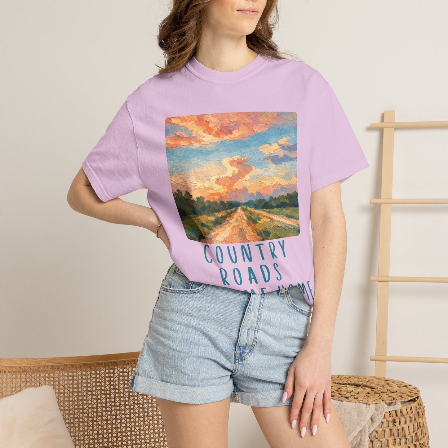 Country Roads Take Me Home Comfort Colors tShirt Women's Mountain Graphic Tee, Camping Hiking T Shirt, Travel Shirt, Nature T Shirt, Gift