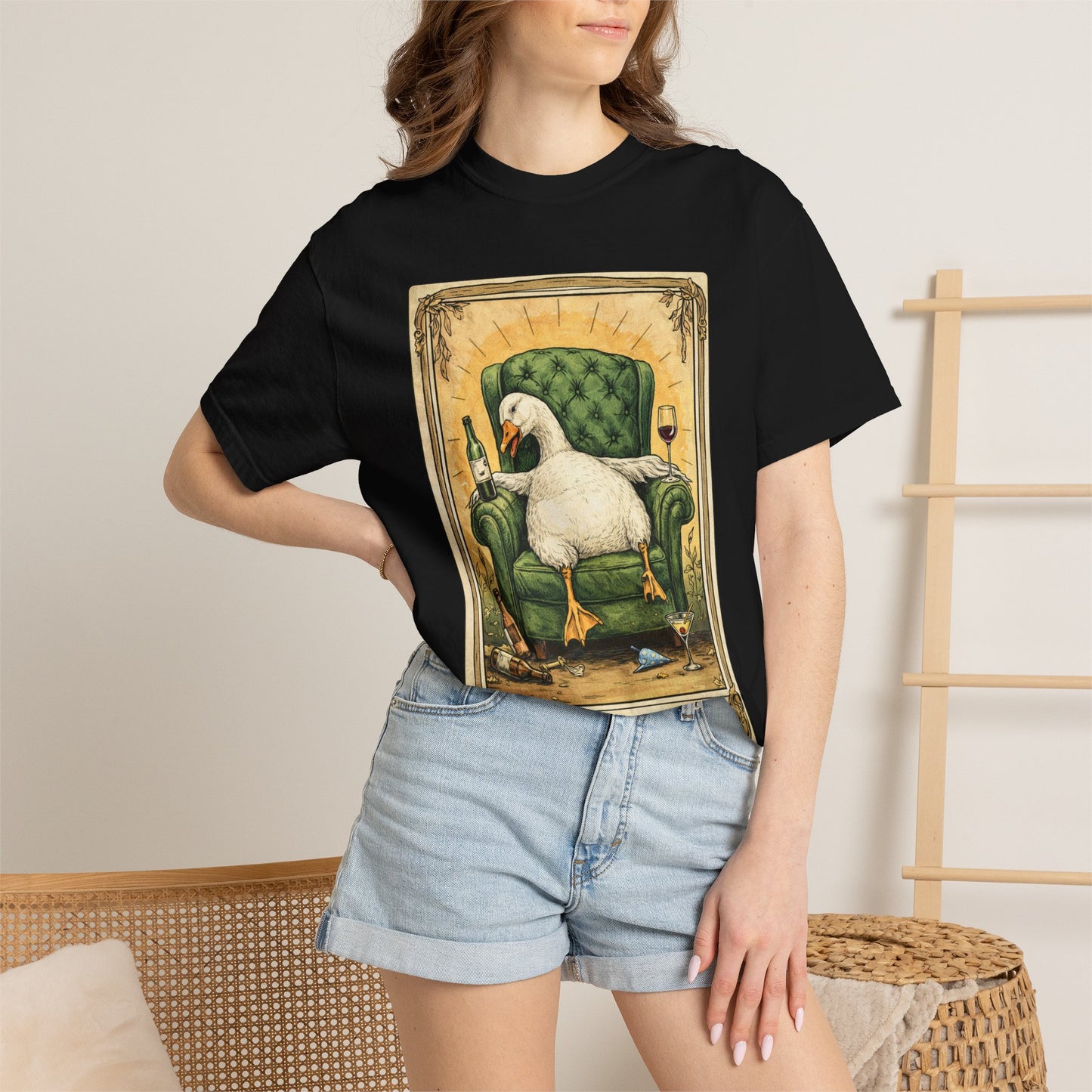 Tarot Goose Night Out T-shirt | Funny Goose Illustration