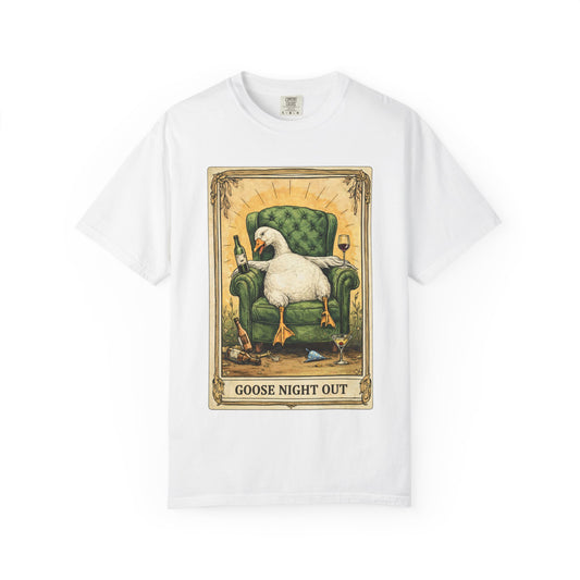 Tarot Goose Night Out T-shirt | Funny Goose Illustration
