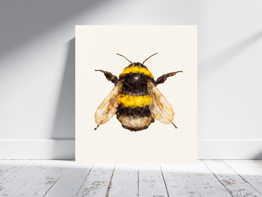 Bee oil painting print, bee-print, vintage bee print, cottagecorer art, illustrated insect, garden decorator bee lovers gift