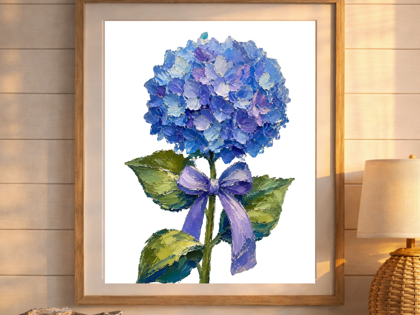 Blue Hydrangea Flower Oil Painting Print Botanical Print Floral Art Hydrangea Art Print