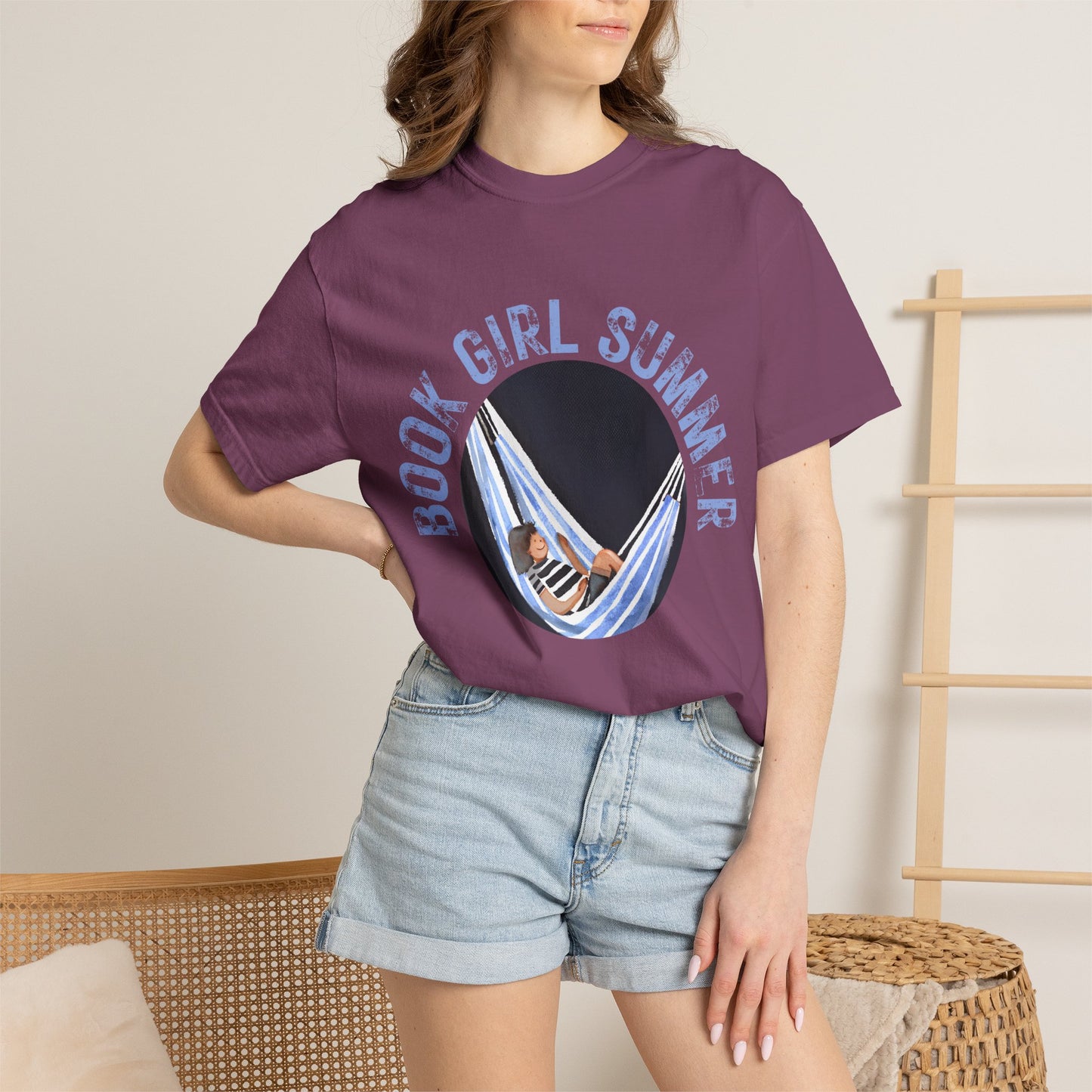 Book Girl Summer Shirt T-Shirt | Book Lover Bookish Reading Hammock Reader Travel Shirt Romance Book