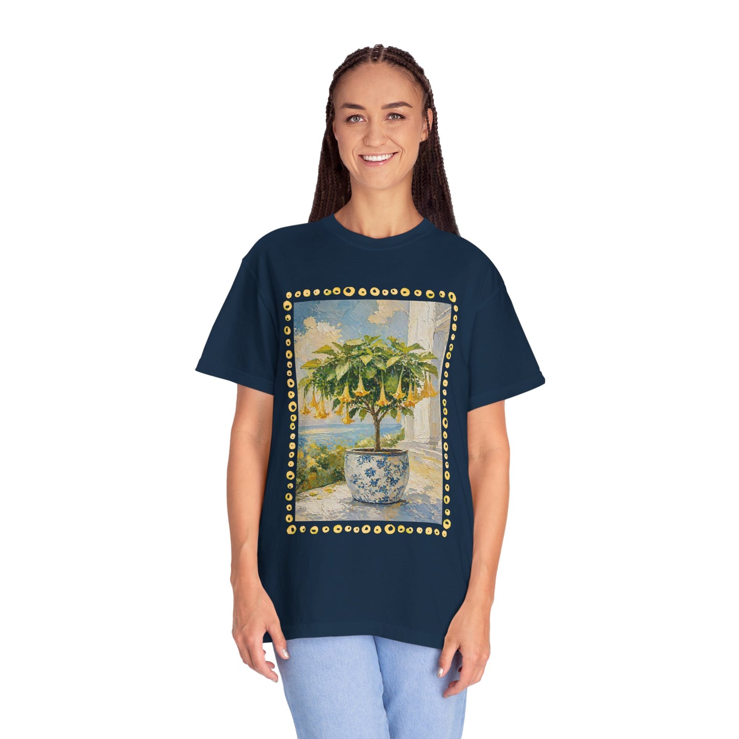 Yellow Trumpet Flowering Tree T-shirt | Flowered Tee Blooming Tee Shirt Flower lovers tshirt