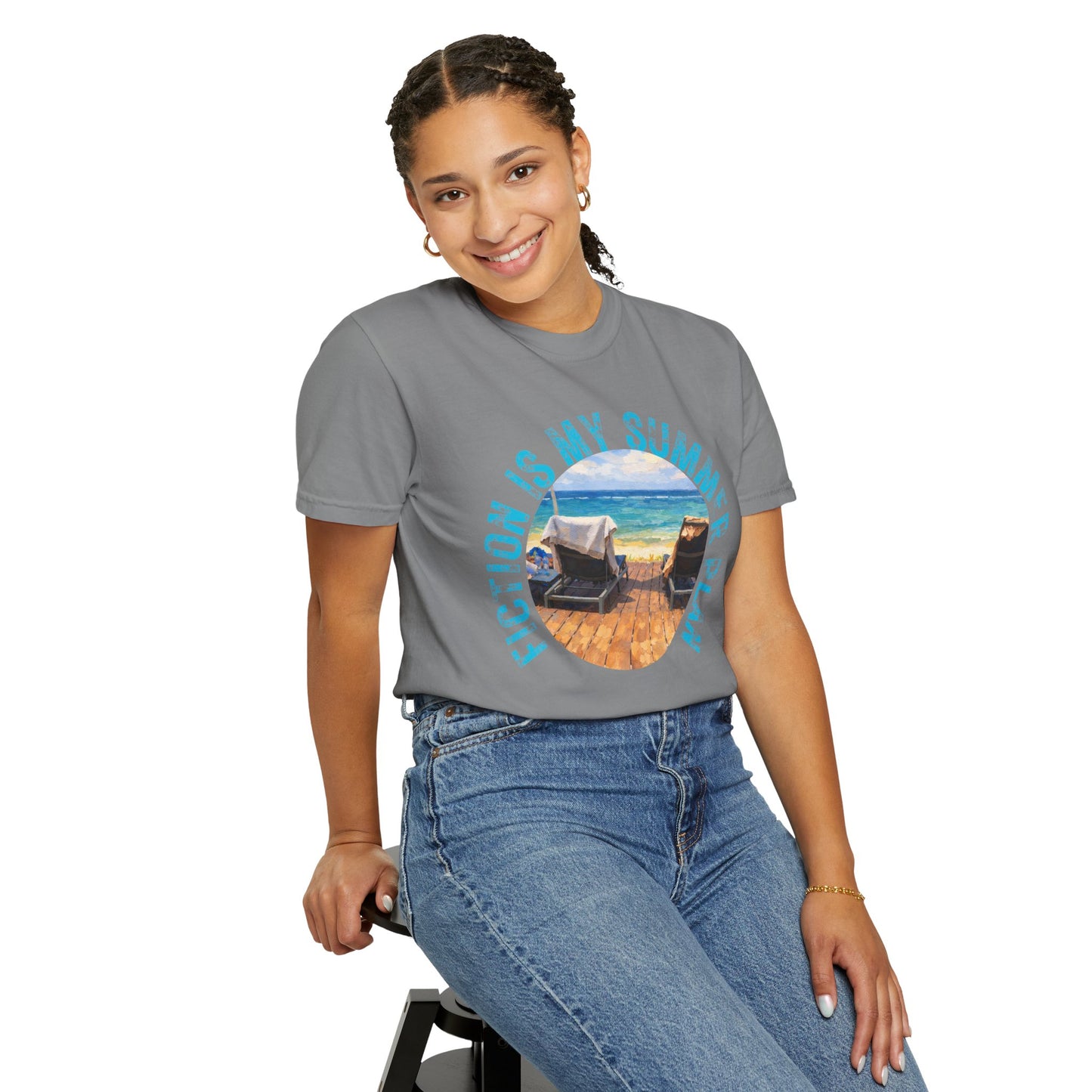 Book Girl Summer T-Shirt Fiction is my summer plan Book Lover Bookish Reading Tee Reader Travel Shirt Romance Book