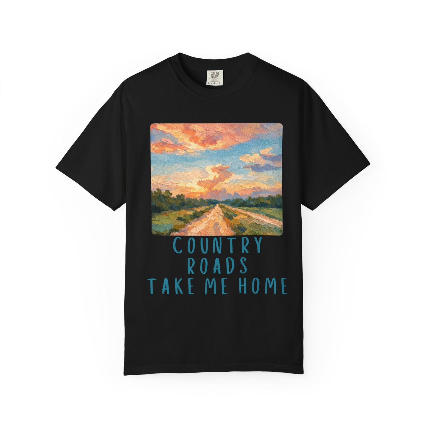 Country Roads Take Me Home Comfort Colors tShirt Women's Mountain Graphic Tee, Camping Hiking T Shirt, Travel Shirt, Nature T Shirt, Gift