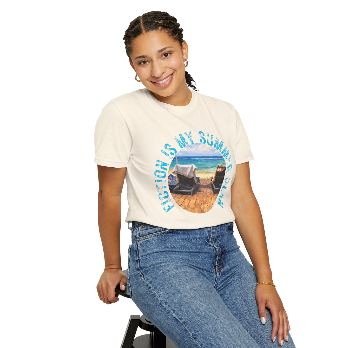 Book Girl Summer T-Shirt Fiction is my summer plan Book Lover Bookish Reading Tee Reader Travel Shirt Romance Book