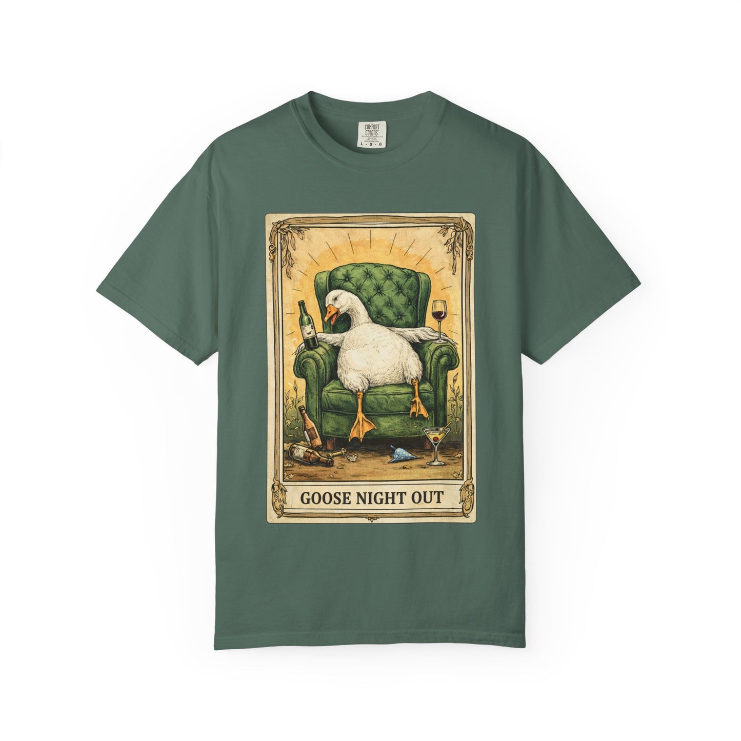 Tarot Goose Night Out T-shirt | Funny Goose Illustration