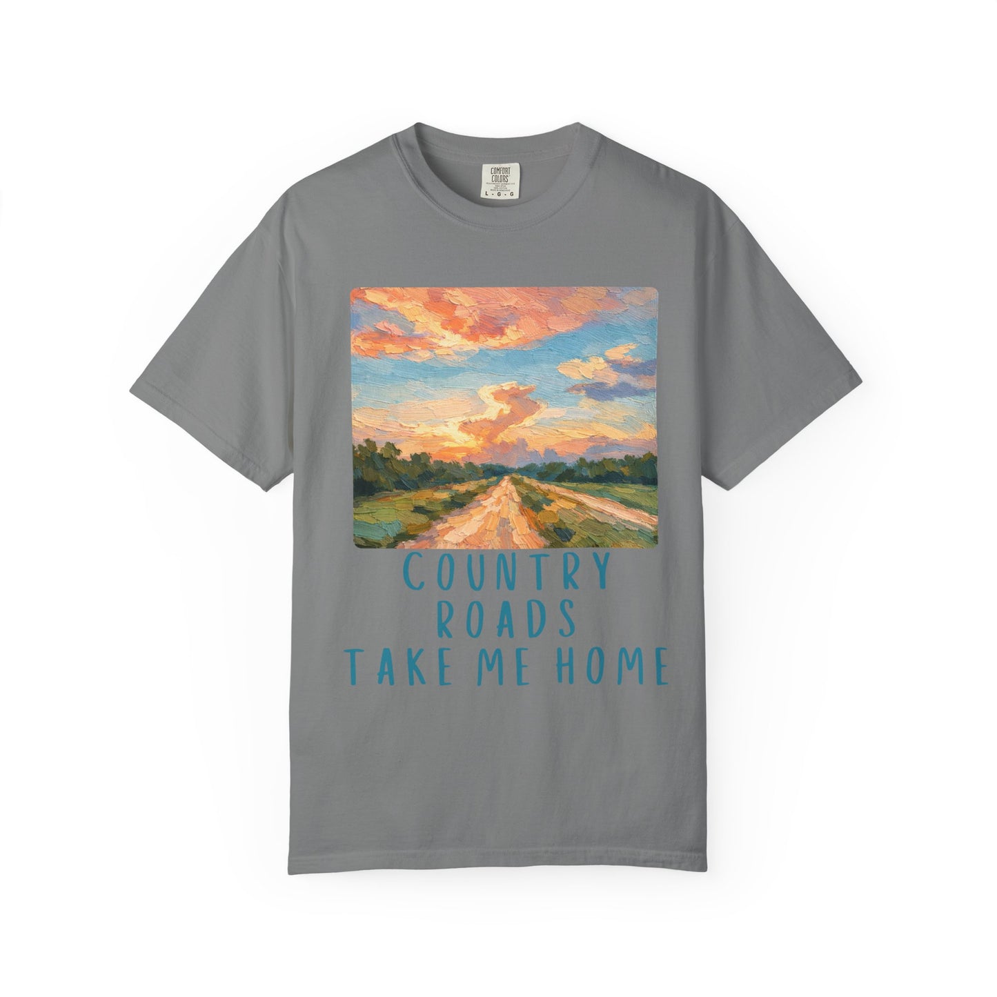 Country Roads Take Me Home Comfort Colors tShirt Women's Mountain Graphic Tee, Camping Hiking T Shirt, Travel Shirt, Nature T Shirt, Gift