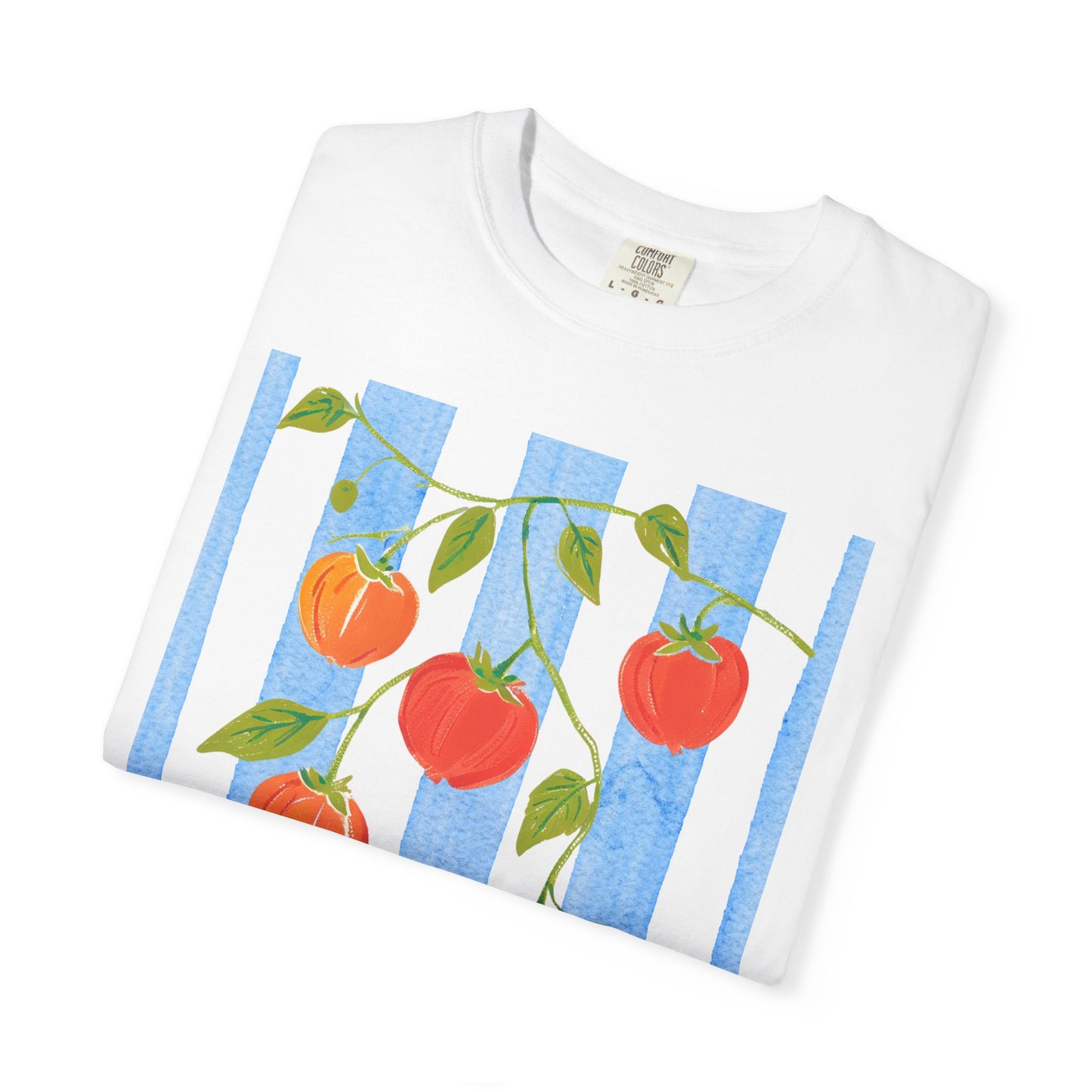 Tomato Vine Graphic T-Shirt – Italian Summer Aesthetic Tee, Mediterranean Fruit Art Shirt