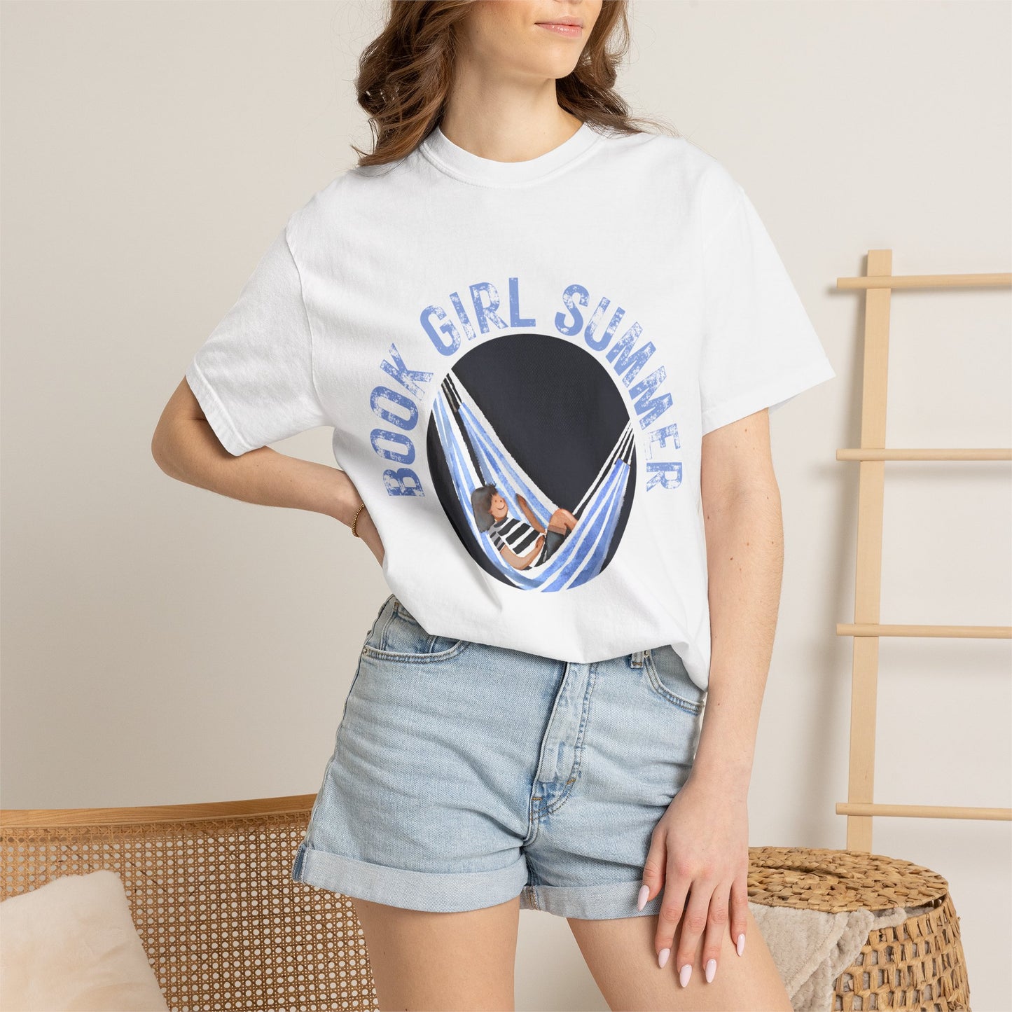 Book Girl Summer Shirt T-Shirt | Book Lover Bookish Reading Hammock Reader Travel Shirt Romance Book