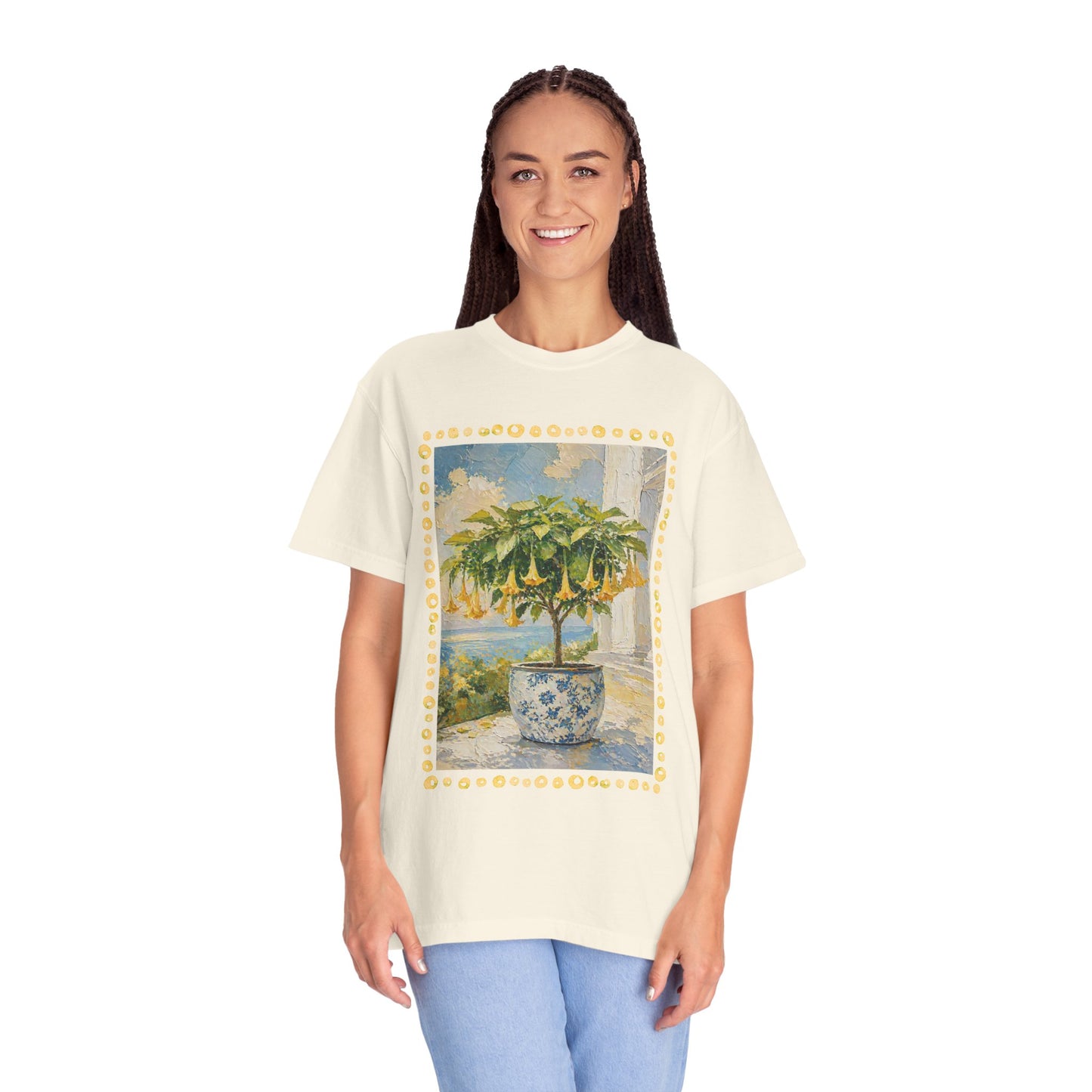 Yellow Trumpet Flowering Tree T-shirt | Flowered Tee Blooming Tee Shirt Flower lovers tshirt