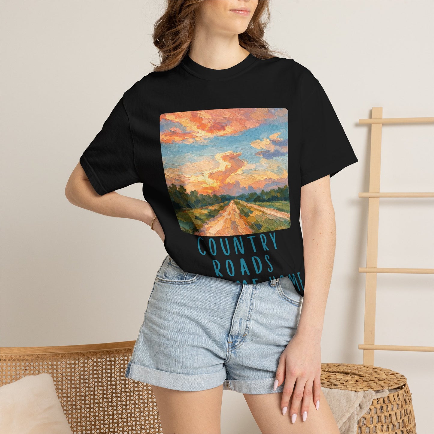Country Roads Take Me Home Comfort Colors tShirt Women's Mountain Graphic Tee, Camping Hiking T Shirt, Travel Shirt, Nature T Shirt, Gift