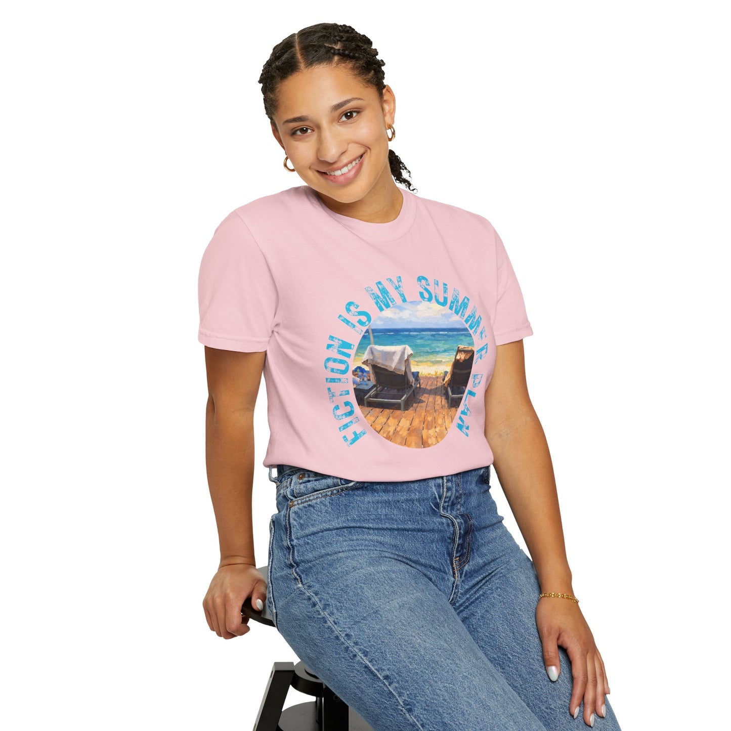 Book Girl Summer T-Shirt Fiction is my summer plan Book Lover Bookish Reading Tee Reader Travel Shirt Romance Book