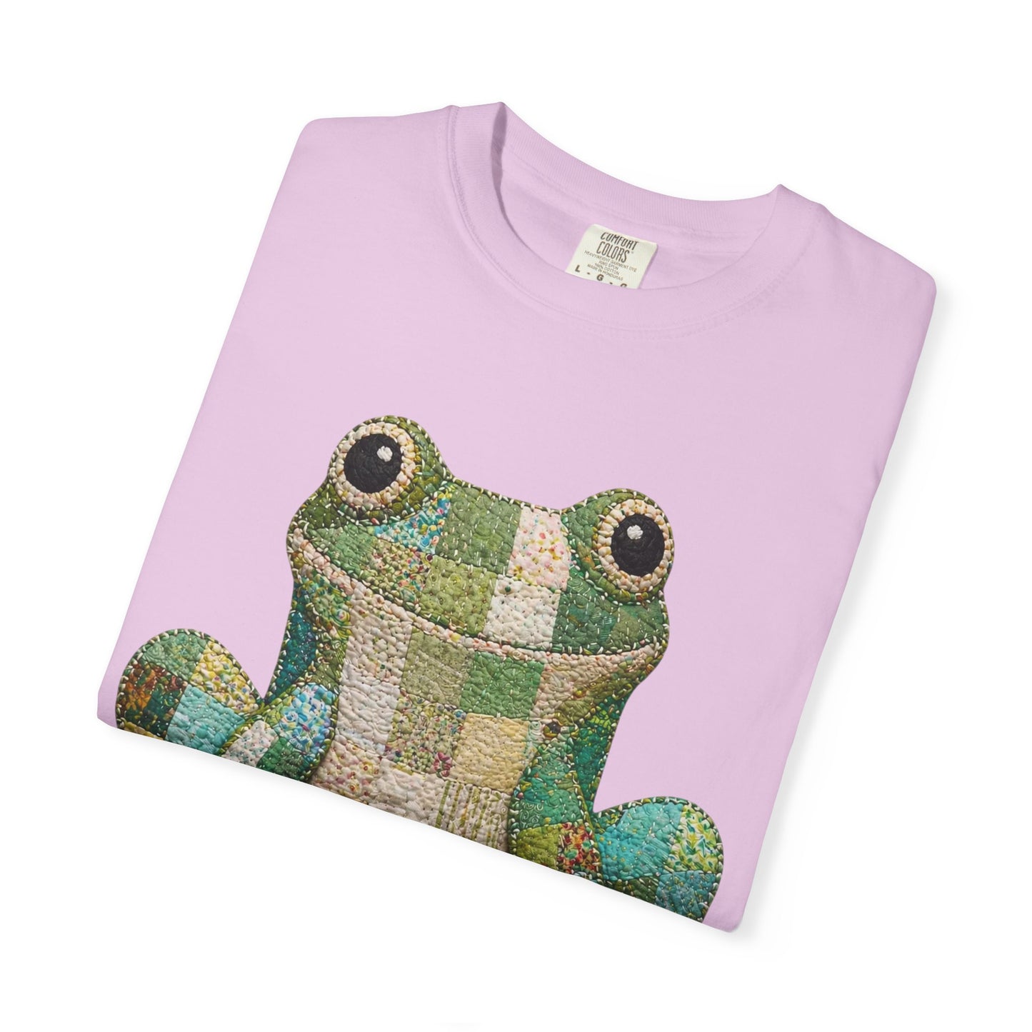Faux Quilted Frog Shirt T-Shirt, Comfort Colors Printed Frog Tee, Cute Frog Shirt, Funny Frog Tee, Frog Lover Gift