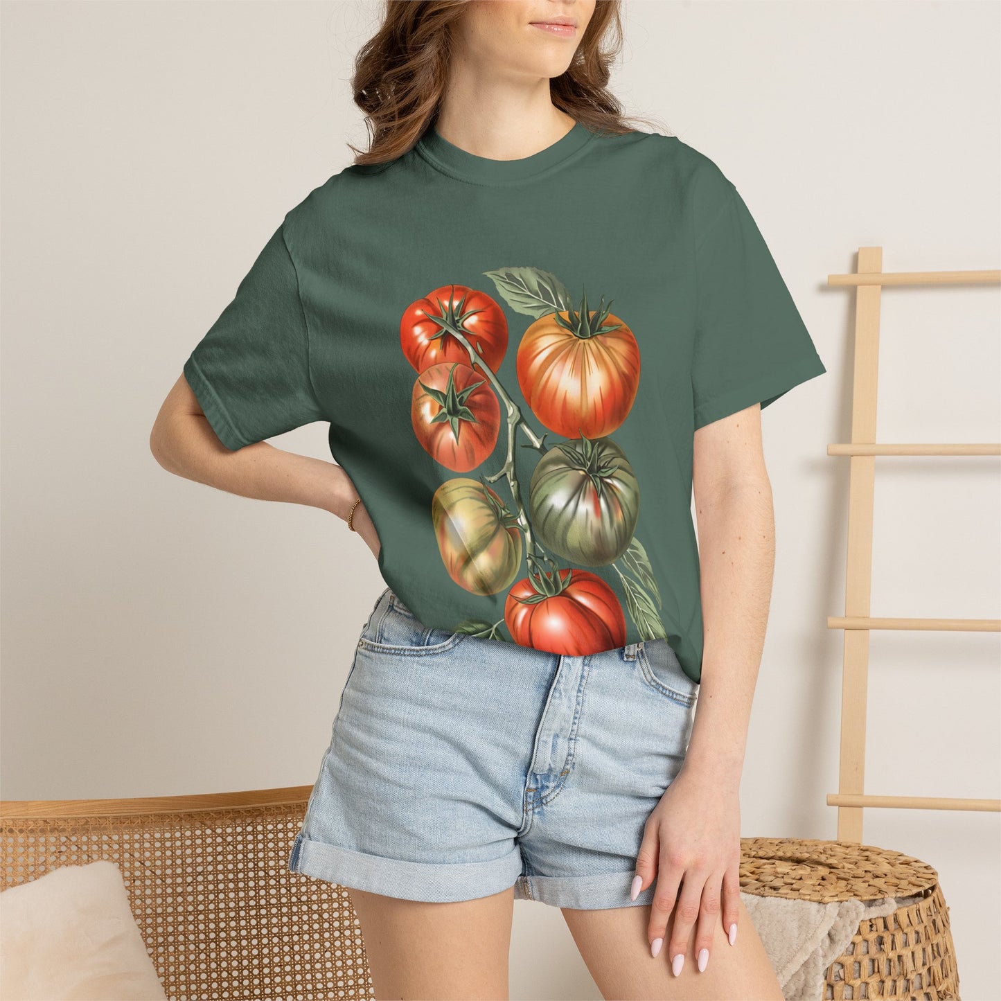 Botanical Tomato Comfort Colors Shirt Summer Vegetable Tee Tomato Girl Summer Vegetable T-Shirt Botanical Tee-Shirt