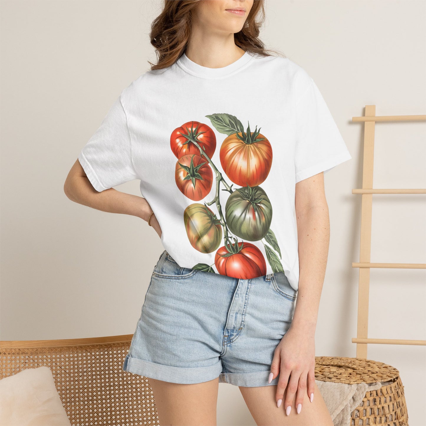 Botanical Tomato Comfort Colors Shirt Summer Vegetable Tee Tomato Girl Summer Vegetable T-Shirt Botanical Tee-Shirt