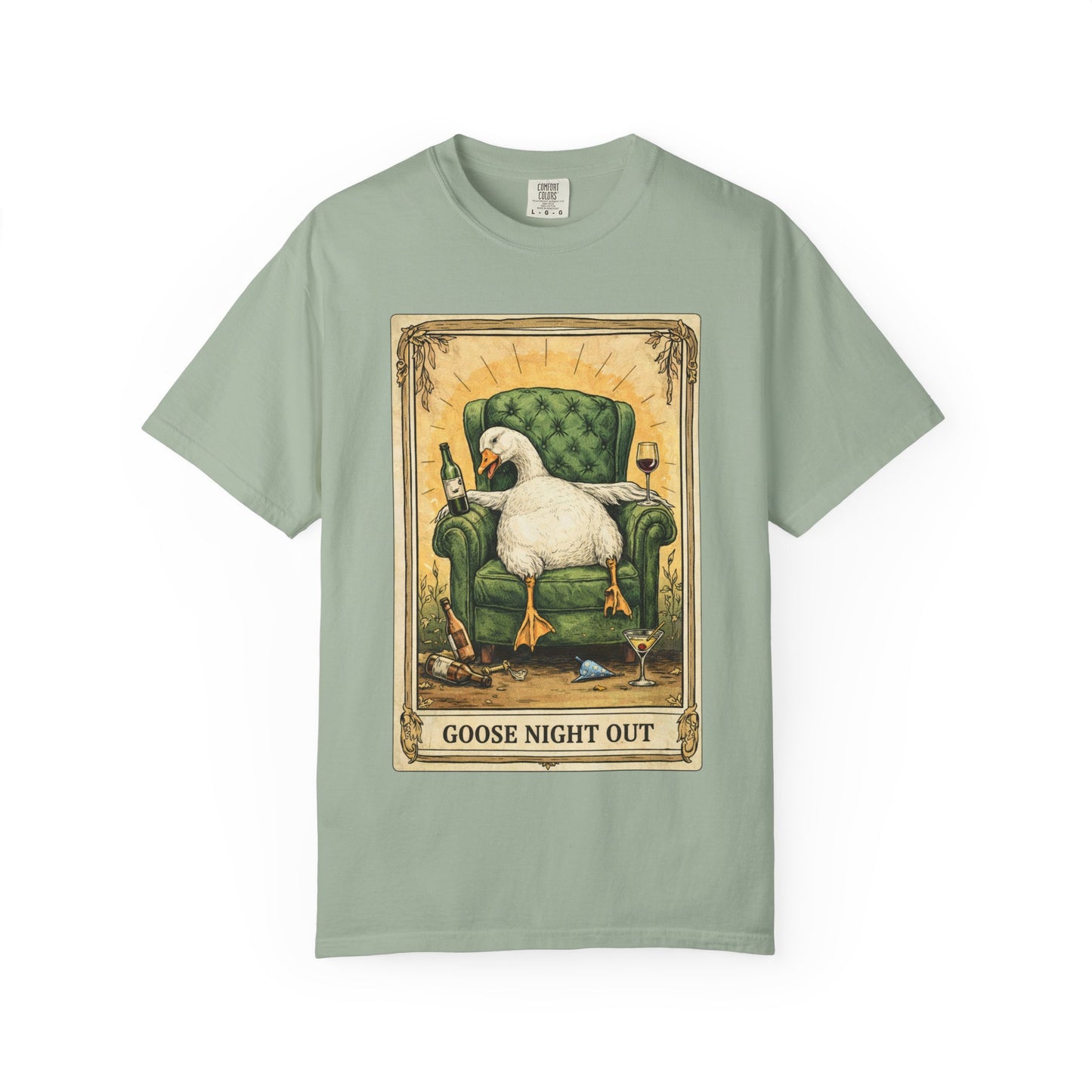 Tarot Goose Night Out T-shirt | Funny Goose Illustration