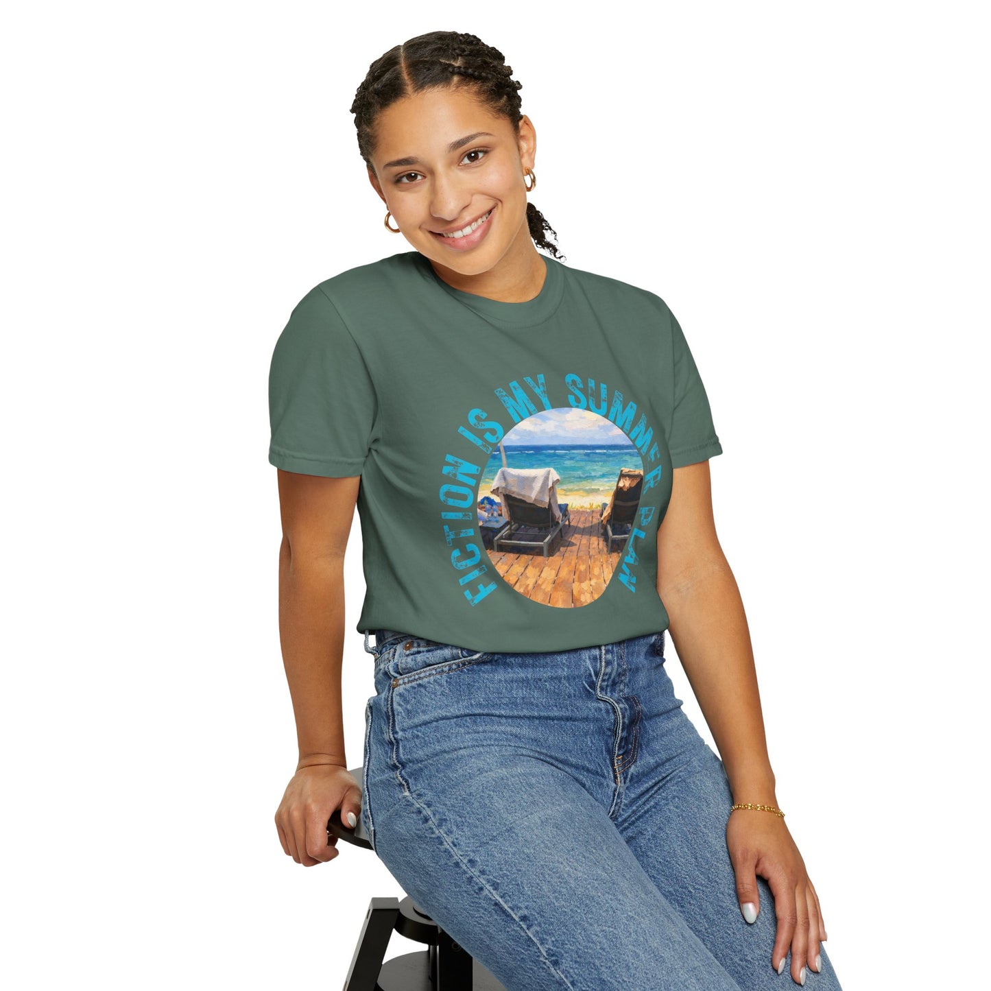 Book Girl Summer T-Shirt Fiction is my summer plan Book Lover Bookish Reading Tee Reader Travel Shirt Romance Book