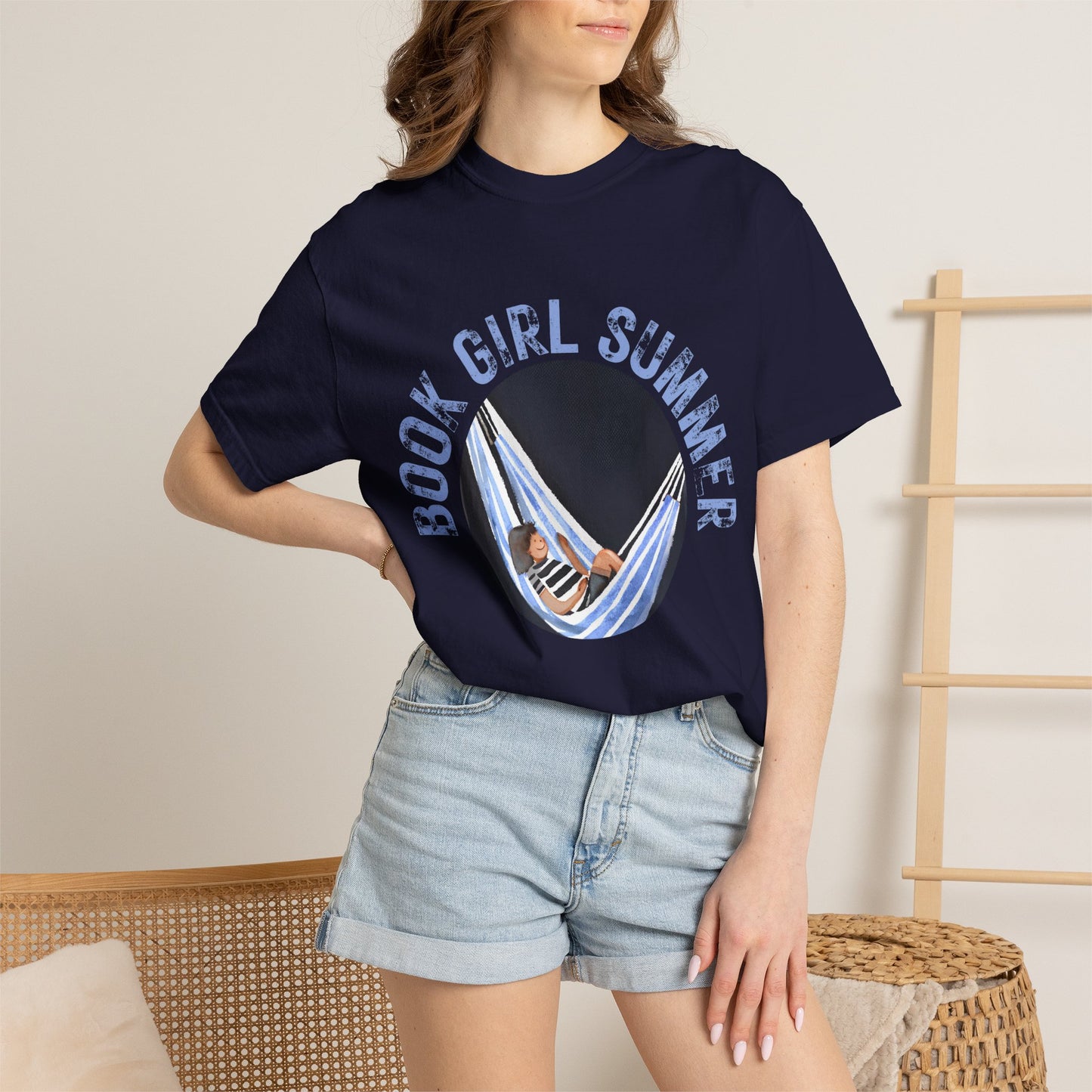 Book Girl Summer Shirt T-Shirt | Book Lover Bookish Reading Hammock Reader Travel Shirt Romance Book