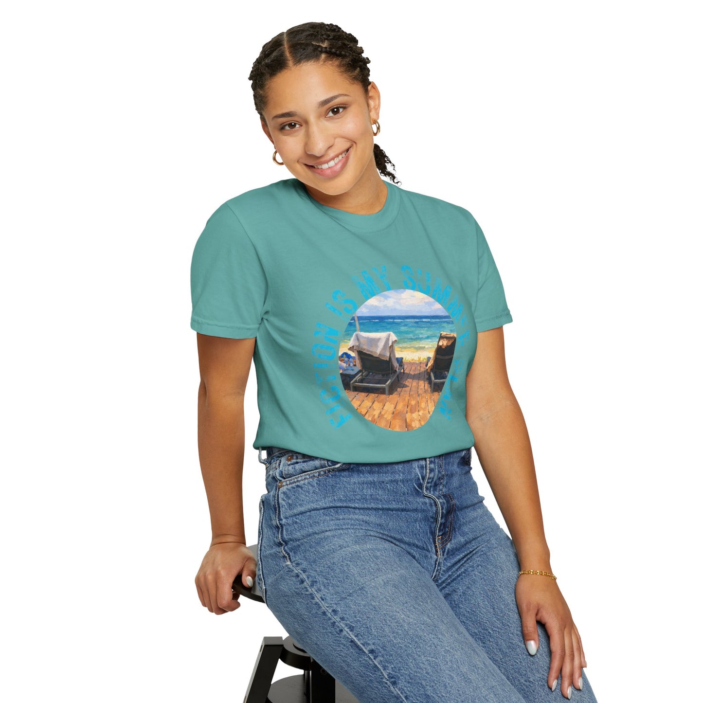 Book Girl Summer T-Shirt Fiction is my summer plan Book Lover Bookish Reading Tee Reader Travel Shirt Romance Book