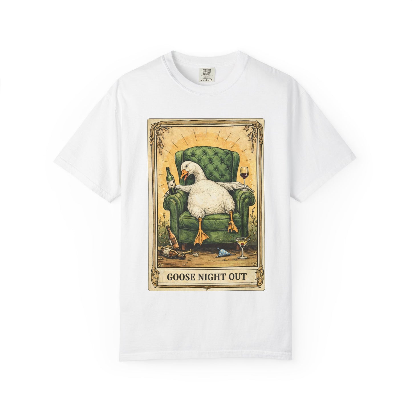 Tarot Goose Night Out T-shirt | Funny Goose Illustration