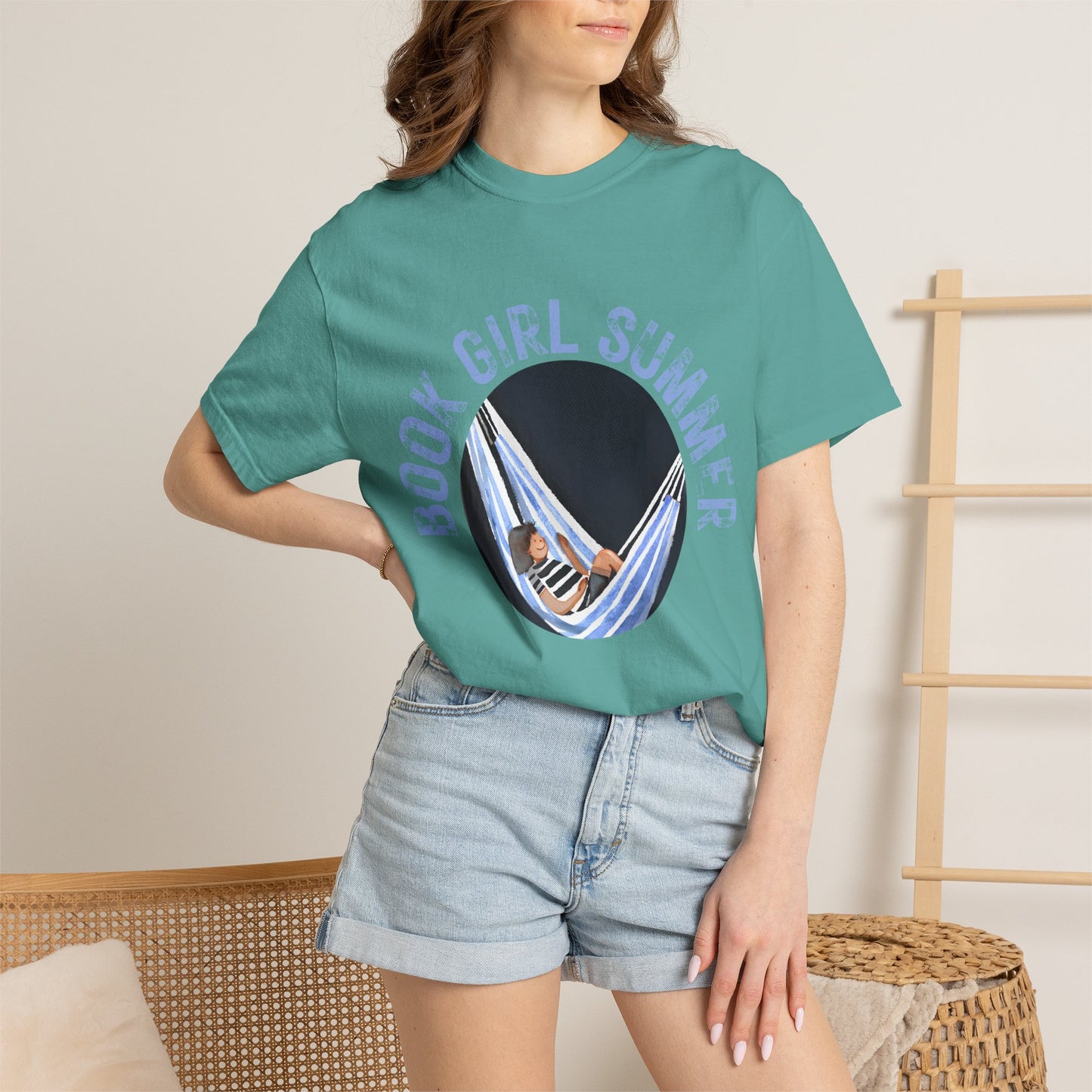 Book Girl Summer Shirt T-Shirt | Book Lover Bookish Reading Hammock Reader Travel Shirt Romance Book