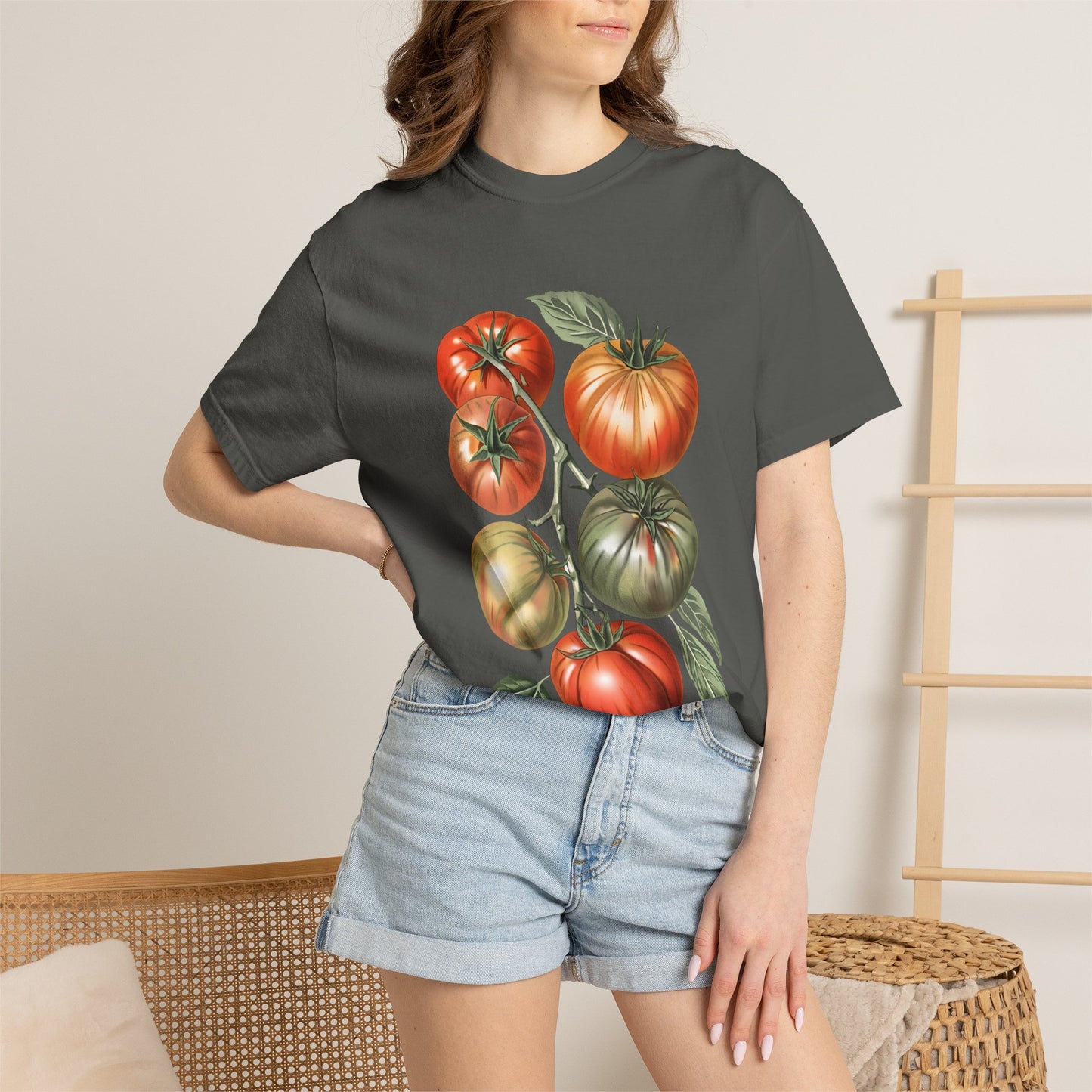 Botanical Tomato Comfort Colors Shirt Summer Vegetable Tee Tomato Girl Summer Vegetable T-Shirt Botanical Tee-Shirt