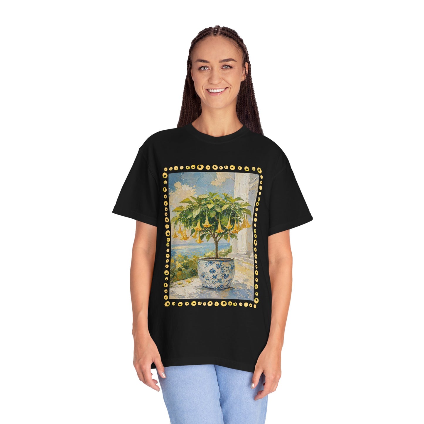 Yellow Trumpet Flowering Tree T-shirt | Flowered Tee Blooming Tee Shirt Flower lovers tshirt