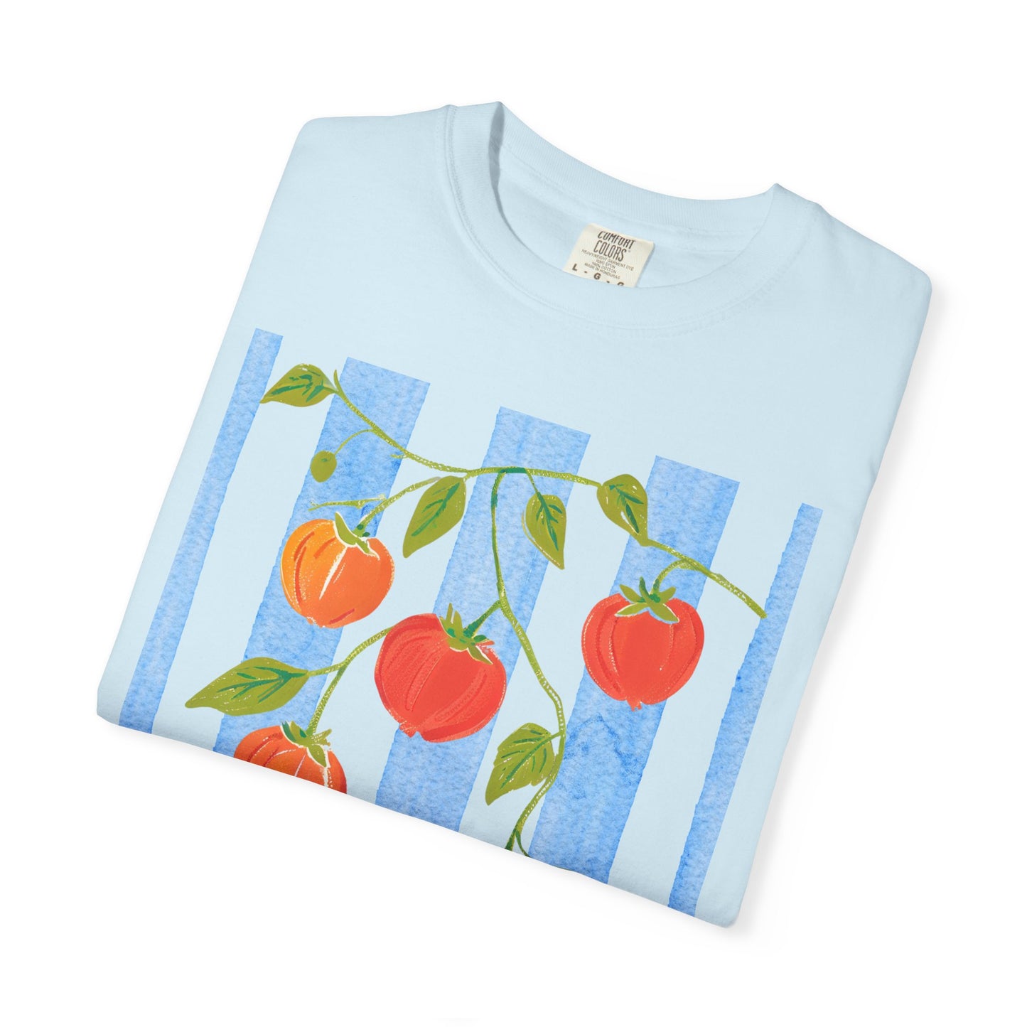 Tomato Vine Graphic T-Shirt – Italian Summer Aesthetic Tee, Mediterranean Fruit Art Shirt
