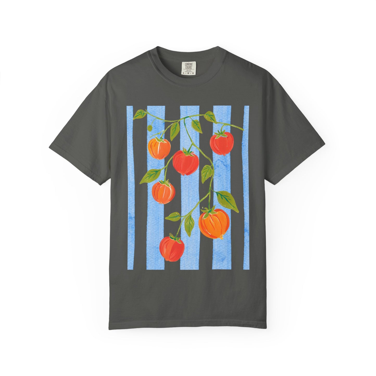 Tomato Vine Graphic T-Shirt – Italian Summer Aesthetic Tee, Mediterranean Fruit Art Shirt
