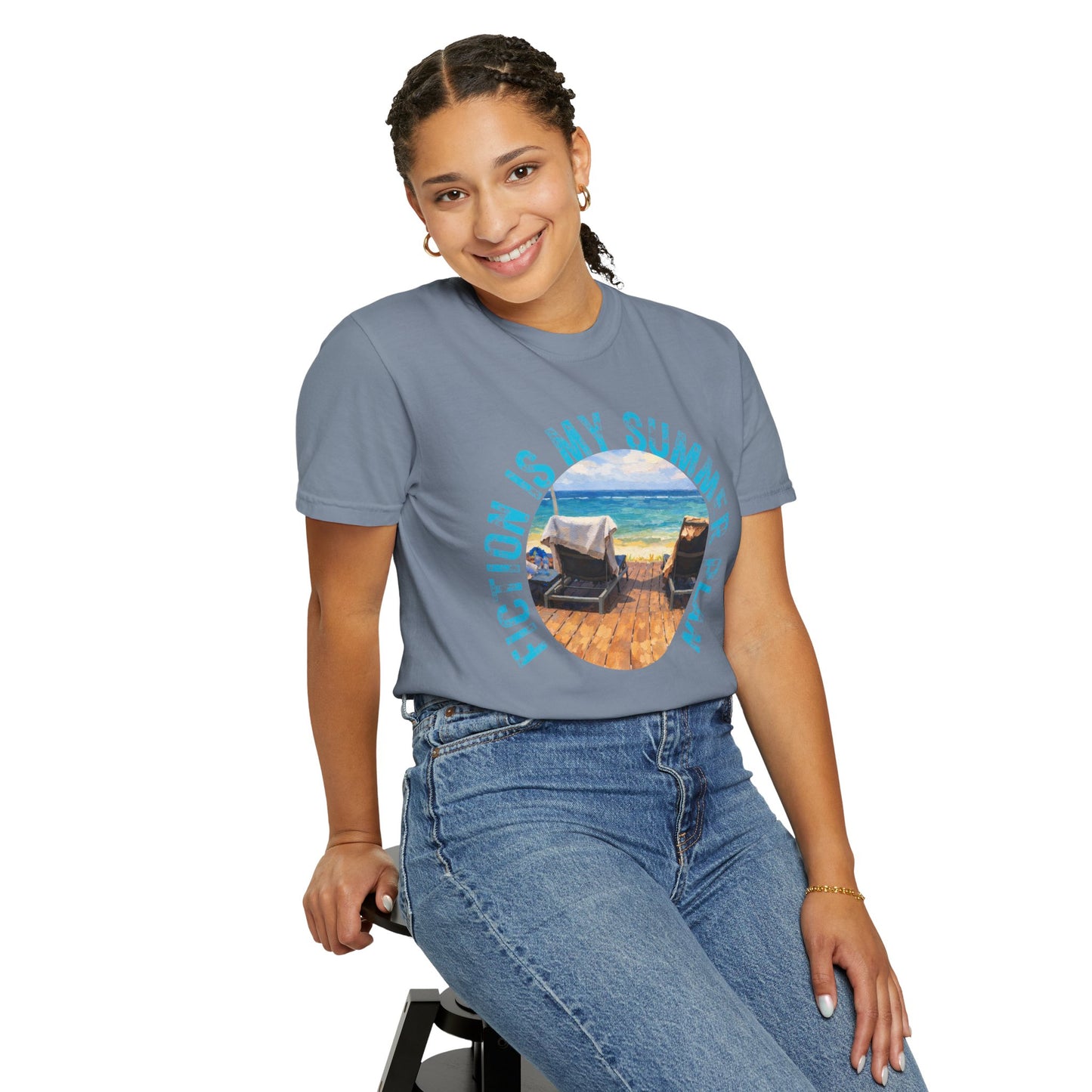 Book Girl Summer T-Shirt Fiction is my summer plan Book Lover Bookish Reading Tee Reader Travel Shirt Romance Book