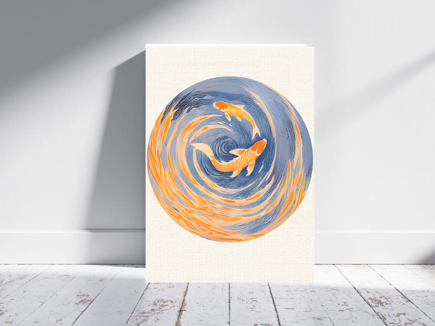 Koi Fish Chinoiserie Poster, Rolled Posters | Blue Coastal Wall Art