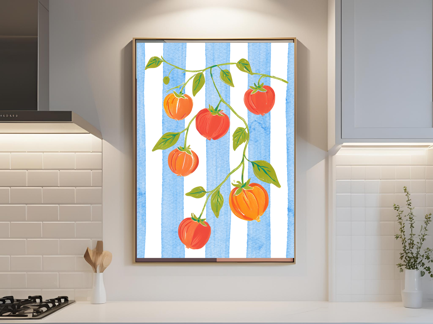 Mediterranean Tomato Wall Art – Italian Summer Kitchen Decor Print