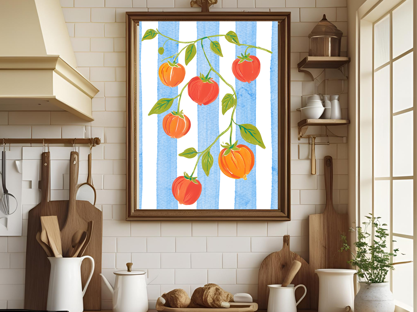 Mediterranean Tomato Wall Art – Italian Summer Kitchen Decor Print