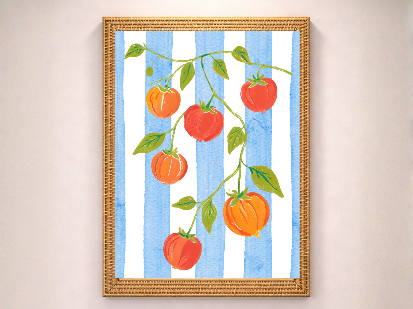 Mediterranean Tomato Wall Art – Italian Summer Kitchen Decor Print