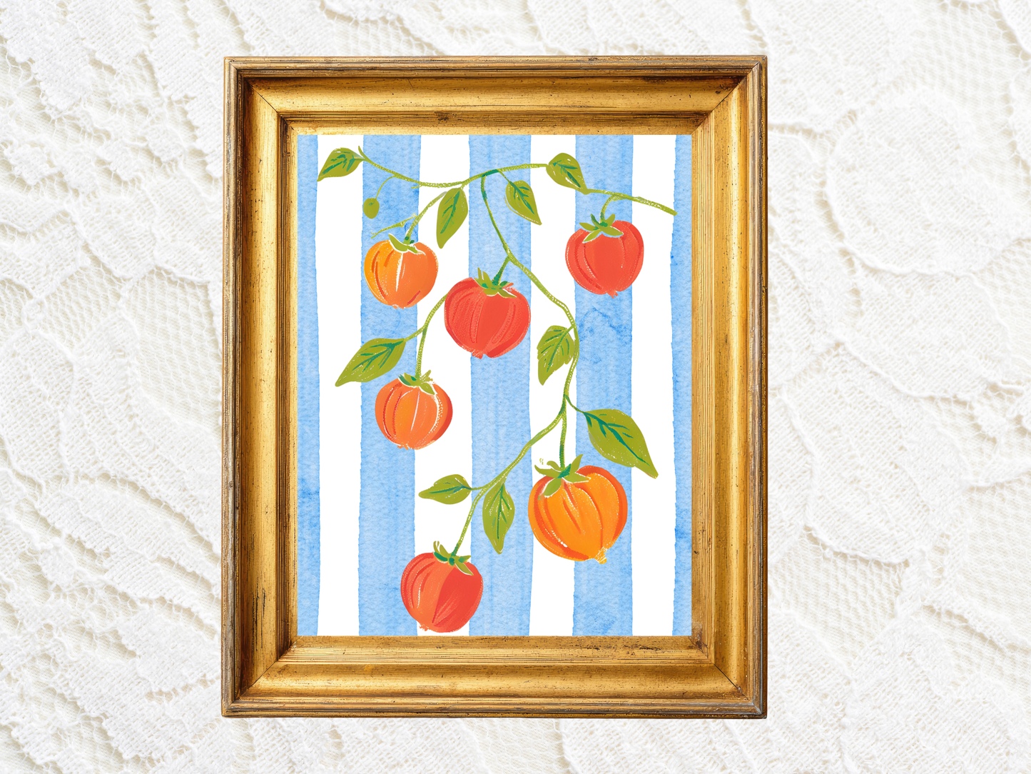 Mediterranean Tomato Wall Art – Italian Summer Kitchen Decor Print