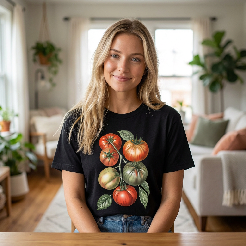 Botanical Tomato Comfort Colors Shirt Summer Vegetable Tee Tomato Girl Summer Vegetable T-Shirt Botanical Tee-Shirt