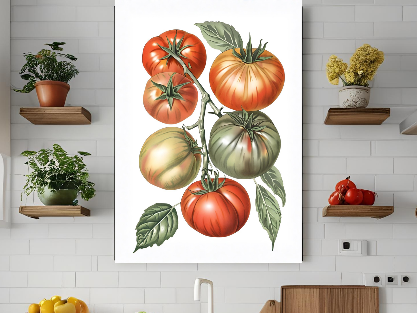 Mediterranean Tomato Kitchen Print — Italian Summer Wall Art Poster