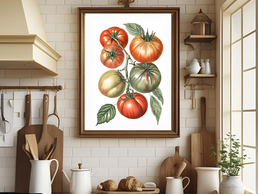 Mediterranean Tomato Kitchen Print — Italian Summer Wall Art Poster