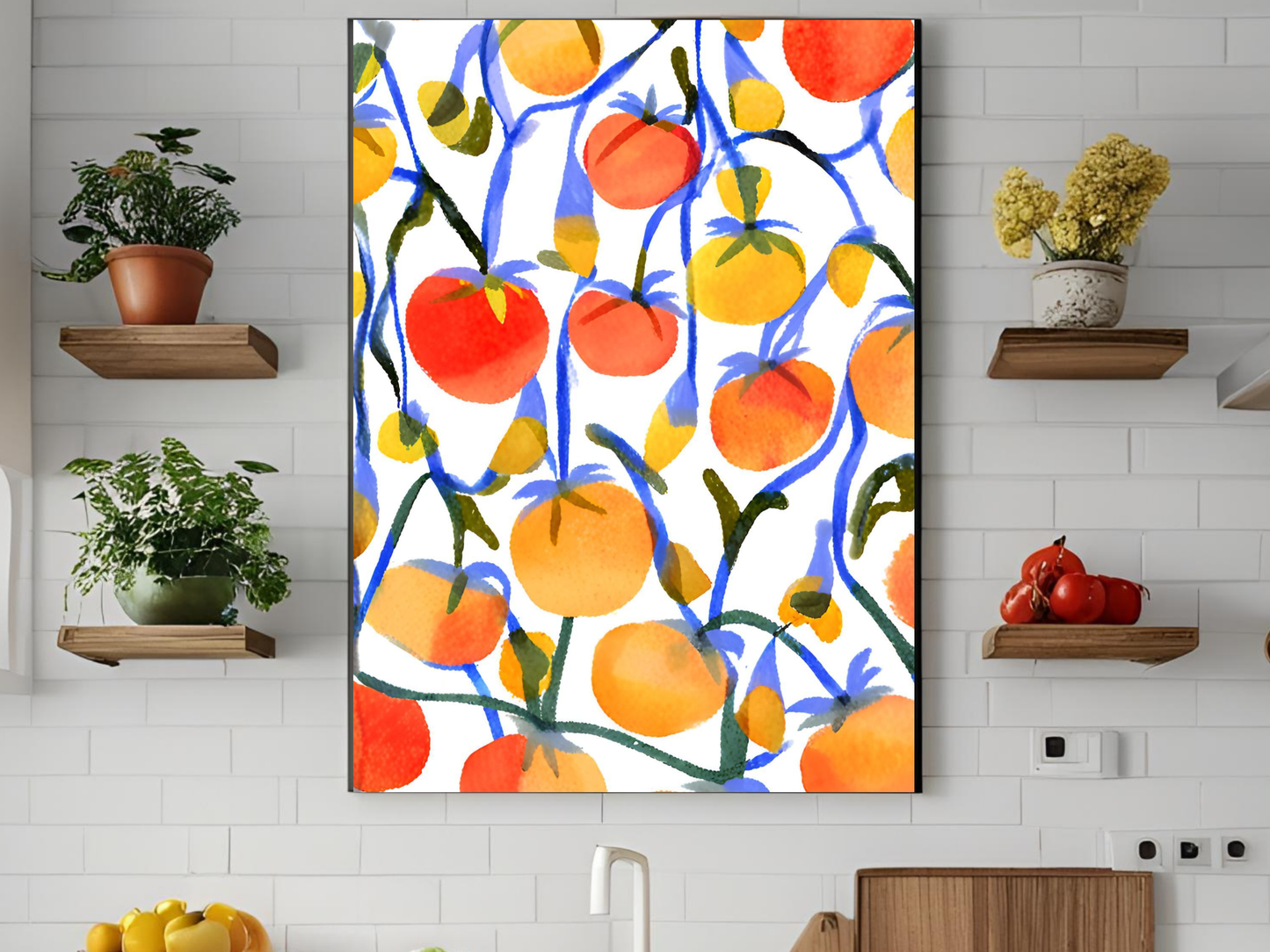 Mediterranean Tomato Kitchen Print — Italian Summer Wall Art Poster