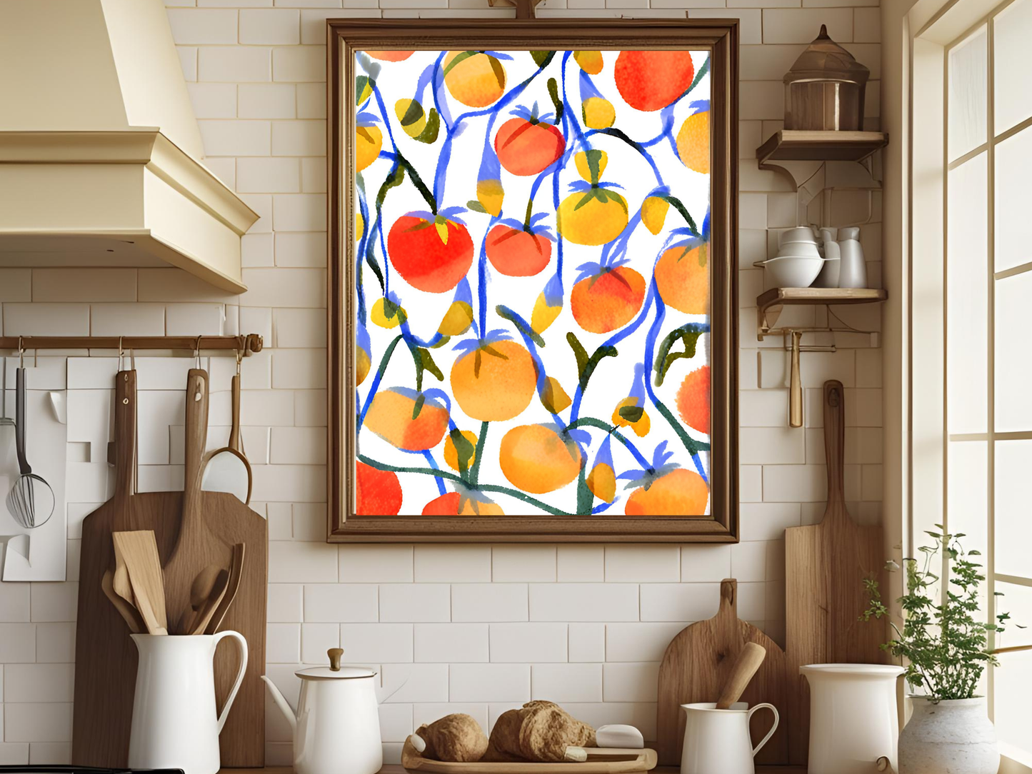 Mediterranean Tomato Kitchen Print — Italian Summer Wall Art Poster