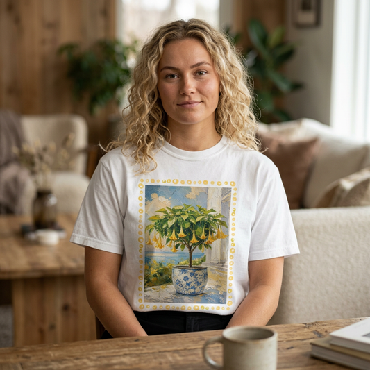 Yellow Trumpet Flowering Tree T-shirt | Flowered Tee Blooming Tee Shirt Flower lovers tshirt