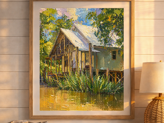 Marsh watercolor print, bayou art, Louisiana swamp art, Louisiana wetlands, Coastal Decor