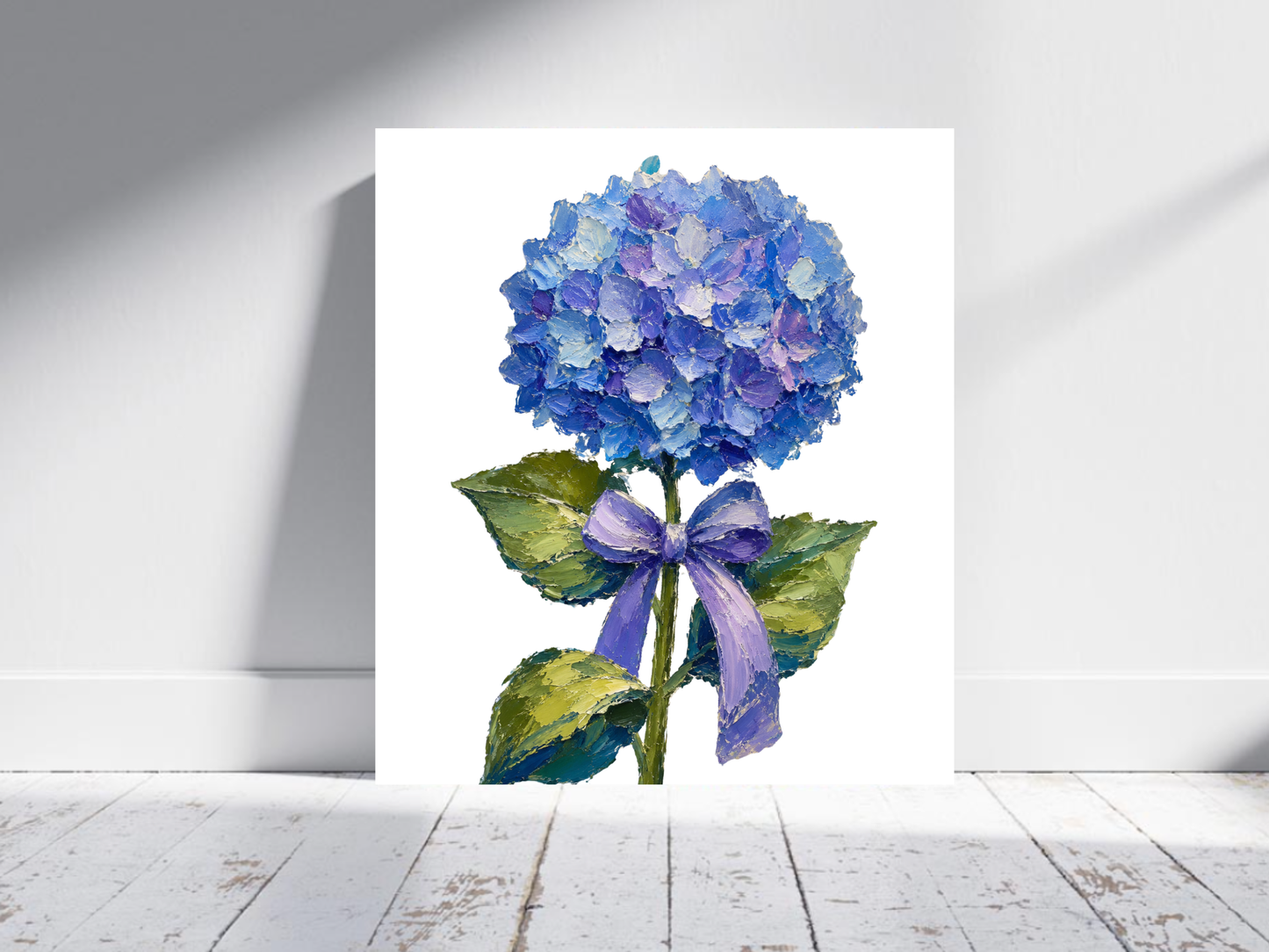 Blue Hydrangea Flower Oil Painting Print Botanical Print Floral Art Hydrangea Art Print