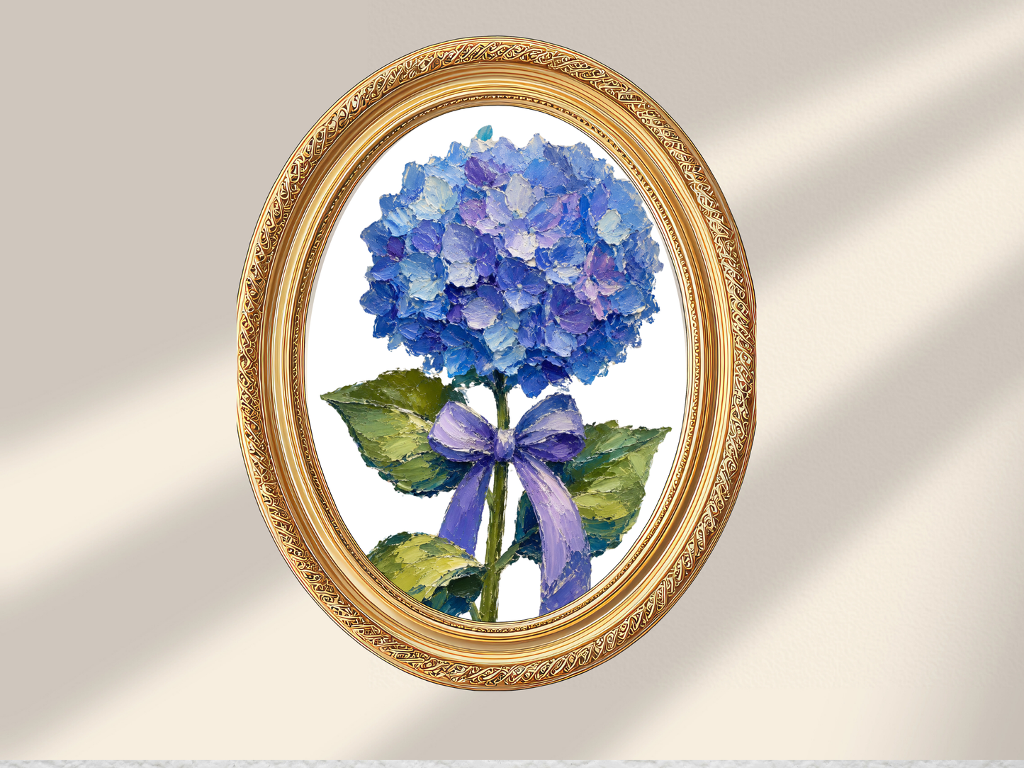 Blue Hydrangea Flower Oil Painting Print Botanical Print Floral Art Hydrangea Art Print