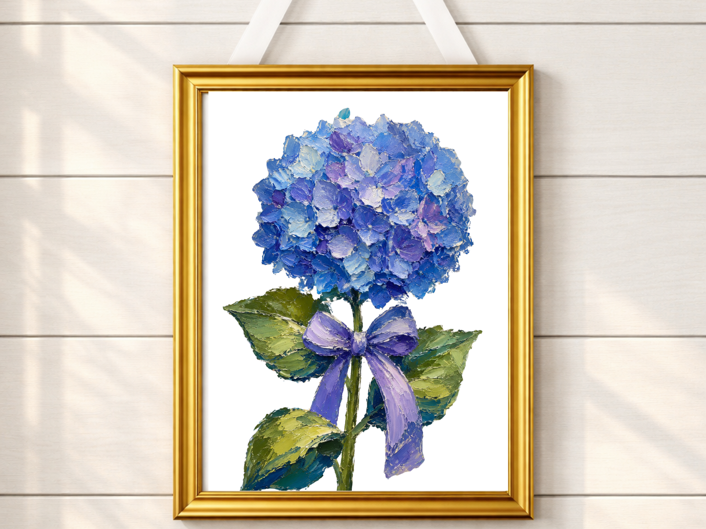 Blue Hydrangea Flower Oil Painting Print Botanical Print Floral Art Hydrangea Art Print