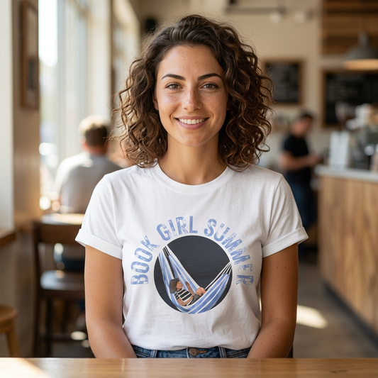 Book Girl Summer Shirt T-Shirt | Book Lover Bookish Reading Hammock Reader Travel Shirt Romance Book