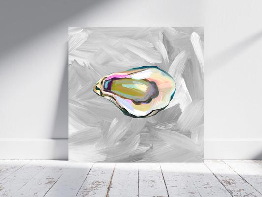 Blue Oyster Print, Coastal Oyster Print, Oyster Art Print, Oyster Wall Print, Oyster Shell Print, Watercolor Oyster Print