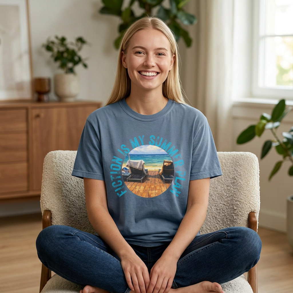 Book Girl Summer T-Shirt Fiction is my summer plan Book Lover Bookish Reading Tee Reader Travel Shirt Romance Book