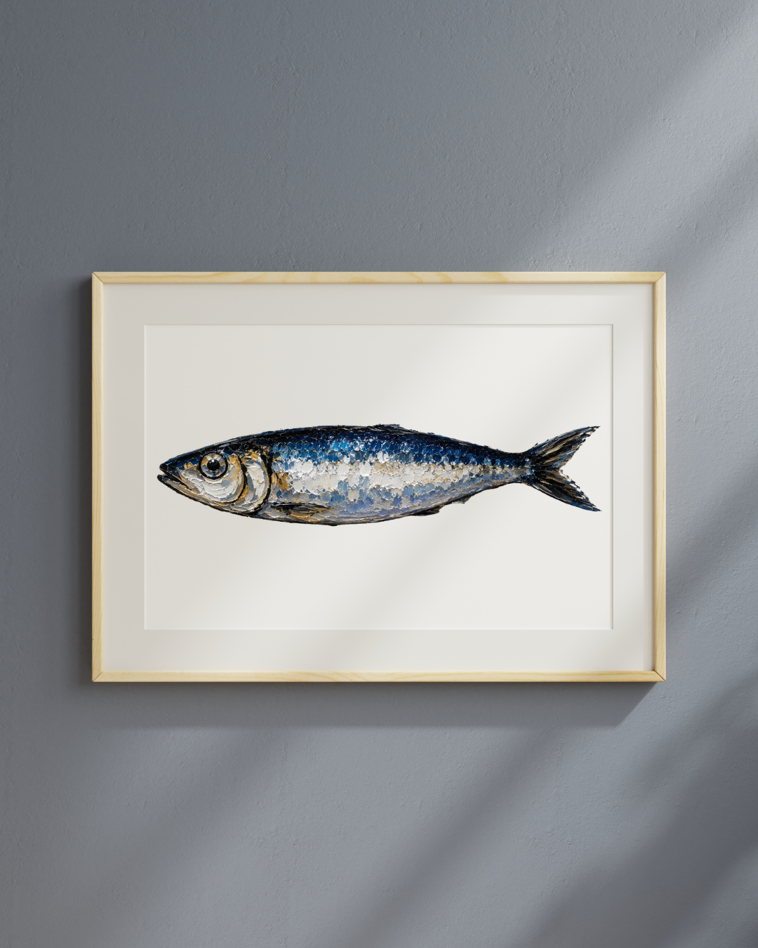 Sardine Oil Painting Print Gift for Foodie Sardine Art Print Fish Wall Art Coastal Decor Seafood Art Beach House Art
